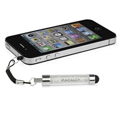 Macally Miniaturized Stylus with Earphone Plug (Clear) New