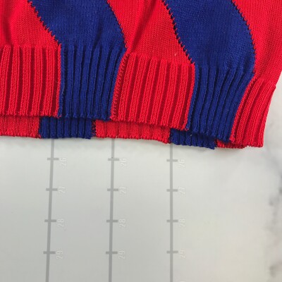 Calvin Klein 205W39NYC Sweater Vest Womens Large Red Blue Striped 