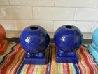 pair cobalt blue Vintage Fiestaware bulb candle Candleholders Fiesta Holders — photo 1