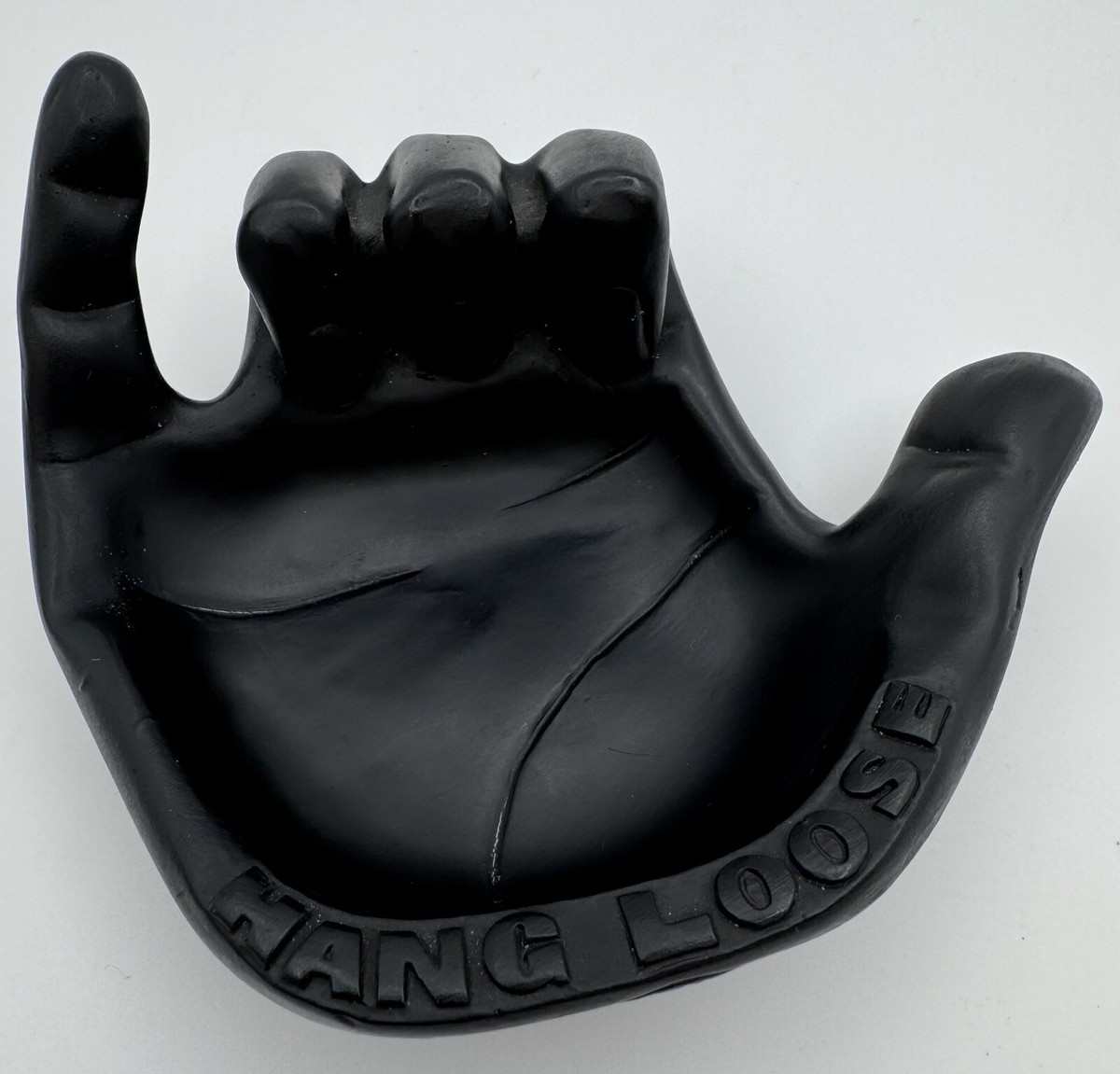 Coco Joe's Hang Loose Ashtray Made in Hawaii Black Trinket Dish
