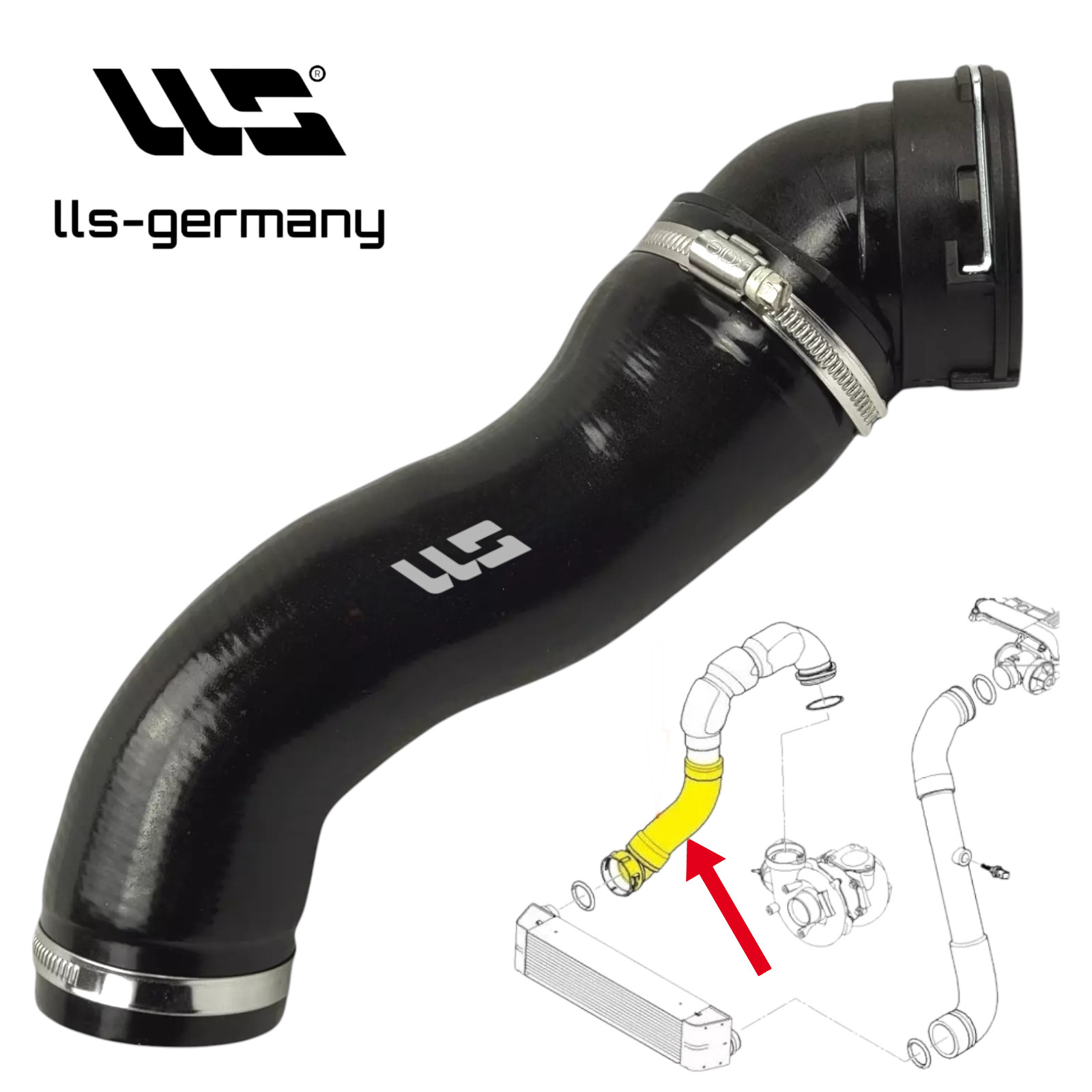 Turbo Hose For BMW 5 Series Touring (E61) 525d 530d 11617787468 Intercooler Hose