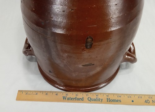 Antique French crock 19th Century stoneware medium Farm Crock primitive 3 gal. - Picture 11 of 12