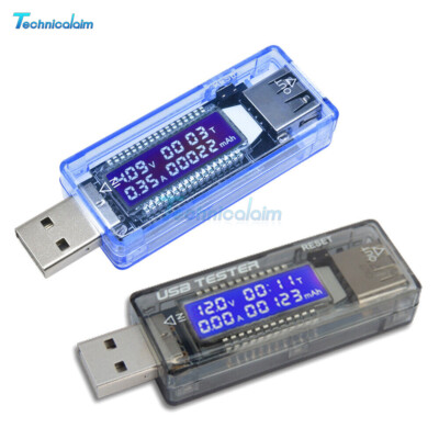 USB Voltmeter Current Voltage Charger Capacity Tester Meter Power Detector