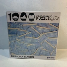 Sealed New Funwares Buncha Face Masks 1000 Piece Jigsaw Puzzle 27" x 19