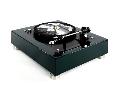 Restored Thorens TD160 Manual Turntable Racing Green and Black