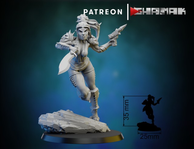 Dark Eldar Witch 2 Ghamak scifi miniature 3d print warhammer 40000 40k Dark Eldar Witch 2 Ghamak scifi miniature 3d print warhammer 40000 40k