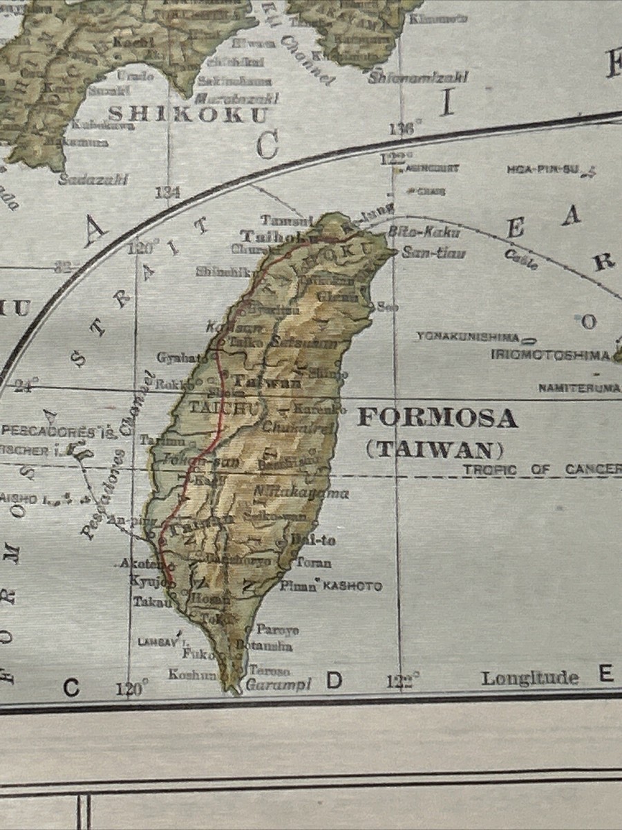 Antique Colorful 1908 Map Of Japan 11x15 Inches | eBay
