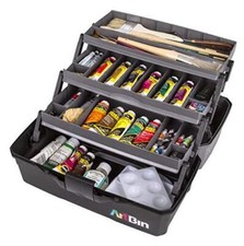 ArtBin 3-Tray Art Supply Box Versatile Organizer for Brushes, Three Tray