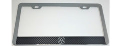 Chrome Metal Volkswagen Carbon Fiber Style License Plate Frame