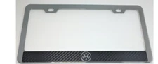CHROME METAL Volkswagen CARBON FIBER STYLE LICENSE PLATE FRAME