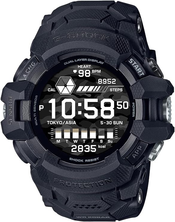 CASIO GSW-H1000-1AJR G-SHOCK Watch Men's Black Round Face Digital G-SQUAD PRO CASIO GSW-H1000-1AJR G-SHOCK Watch Men's Black Round Face Digital G-SQUAD PRO