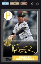 Topps MLB Bunt DIGITAL 22 1987 Baseball Black Signature Roansy Contreras ICONIC