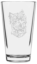 West Highland Terrier Dog Themed Etched All Purpose 16oz Pint Glass