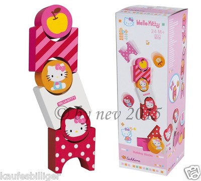 HELLO KITTY STAPELTURM HOLZBAUSTEINE von EICHHORN Motorik Spielzeug NEUWARE