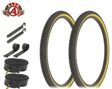 ALTA Bicycle DURABLE Tires 24" x 1.75" HF-143G Black/Gum COMP III BMX 8pc Set.