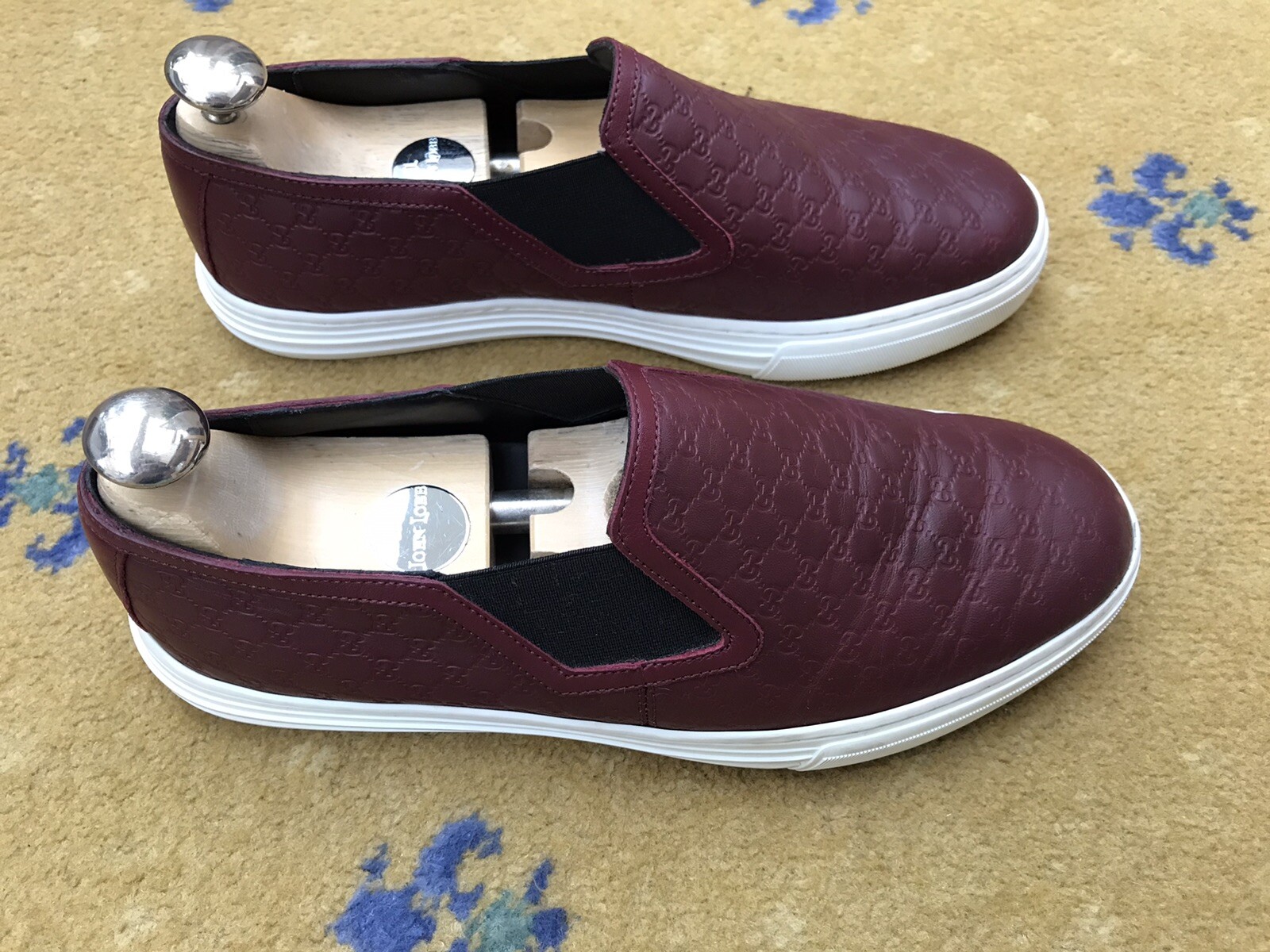 Gucci Trainers Sneaker Shoes Monogram G Leather Red Deck Mens US 7 UK 6.5 40.5 thumbnail 9