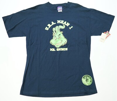 Rare VTG DR. SEUSS U.R.A. Mean 1 Mr. Grinch Stole Christmas T Shirt 2000s Tags L