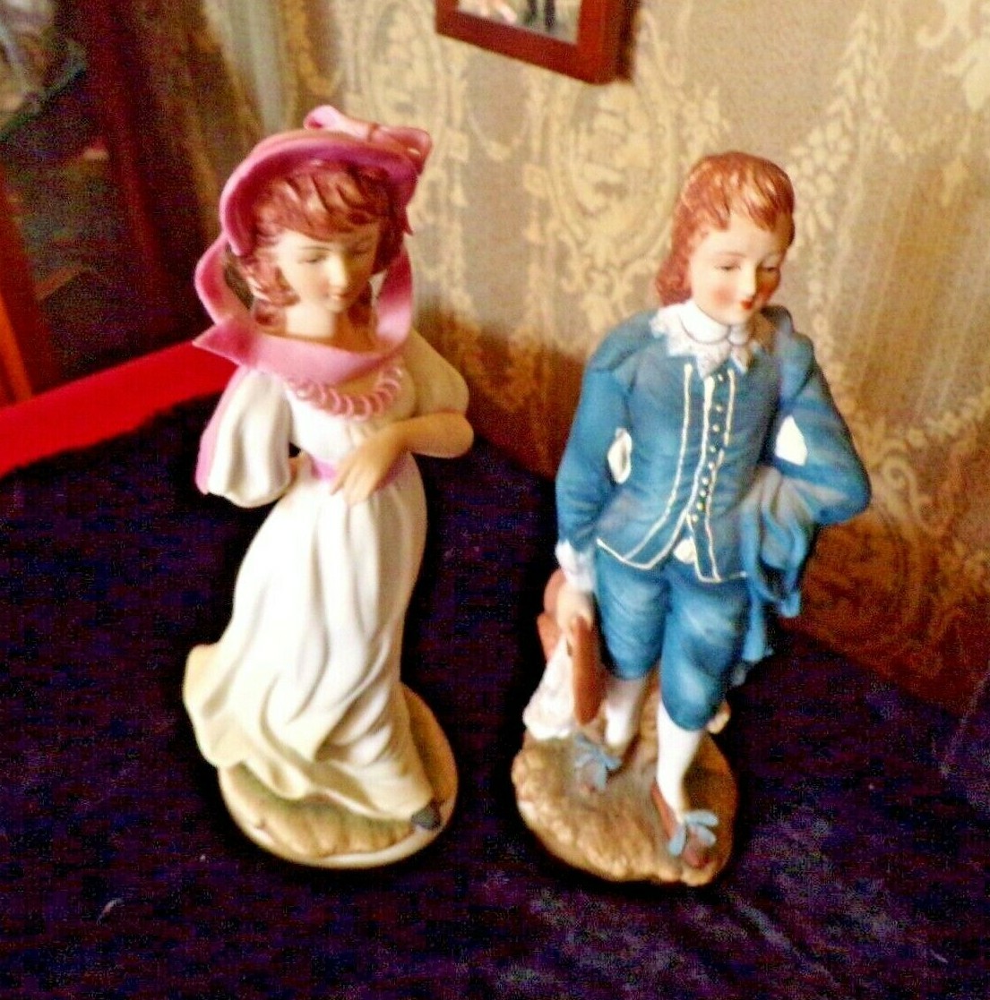 Vintage LEFTON Pinkie & Blue Boy Figurines Set-KW387-Handpainted