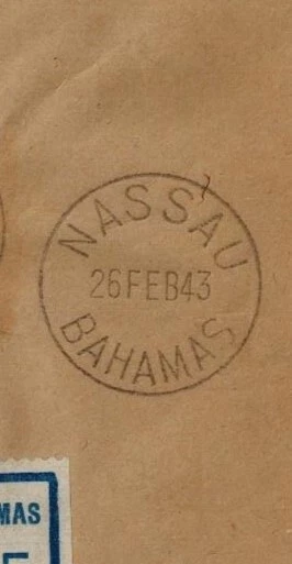 巴哈马 1942 年 OHMS 封面带哥伦比亚兰德福一磅 SG 175 CV L750 — 第 3/4 张图片