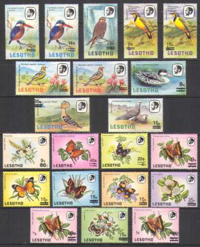 Lesotho 1986 Surcharges/Birds/Butterflies 21v  (n21913) - Picture 1 of 1