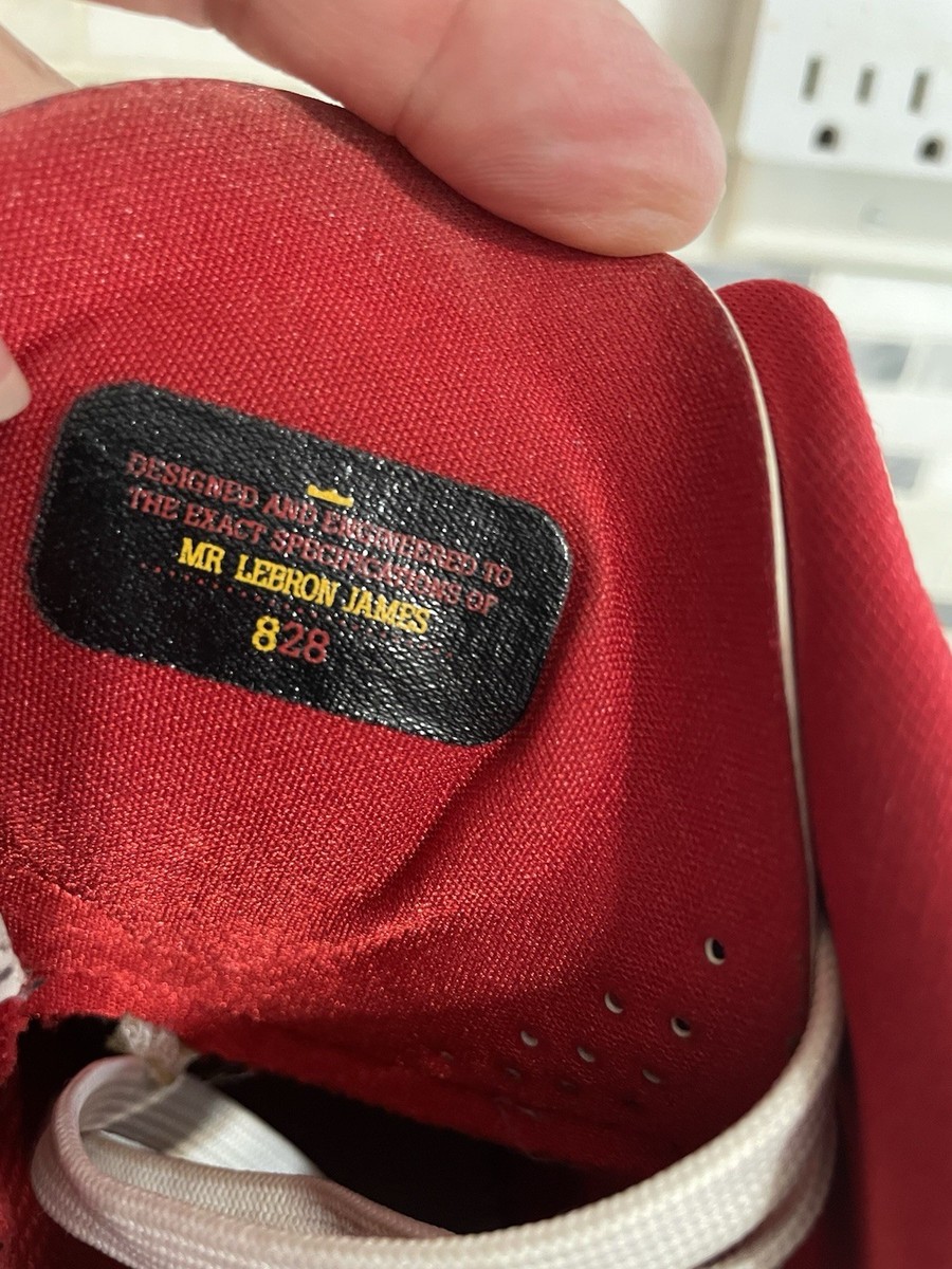 Nike zoom Air Max Mr Lebron James 828 white Red mesh Leather basketball sneakers Nike Zoom Air Max Mr Lebron James Off White Red High Top  main image 4