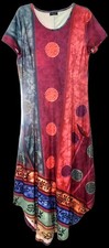 Noracora Long Dress, NWOT, Short Sleeve, Multicolored, XL Deep Pockets