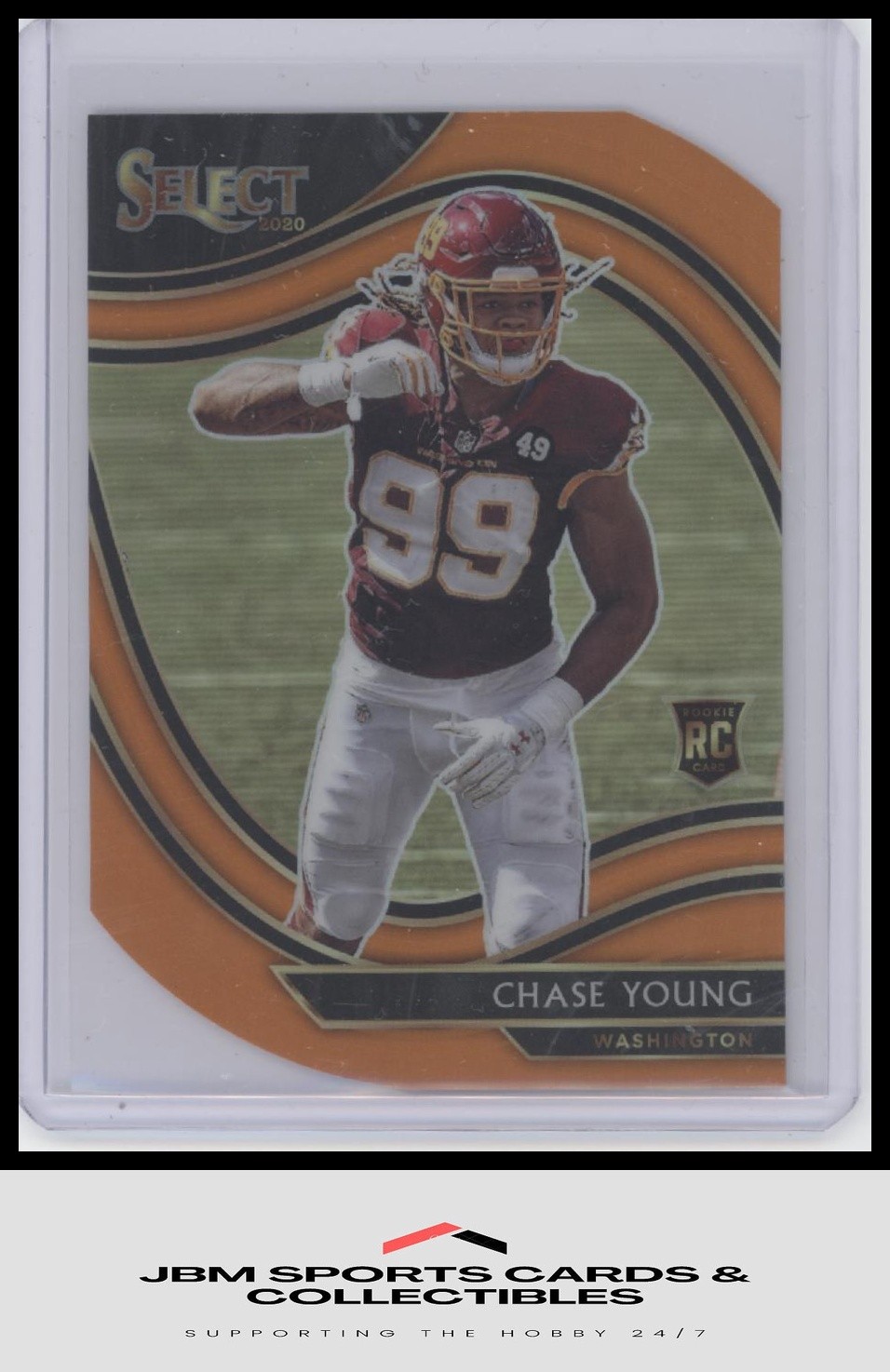 2020 Panini Select #364 Chase Young Orange Prizm Die Cut RC
