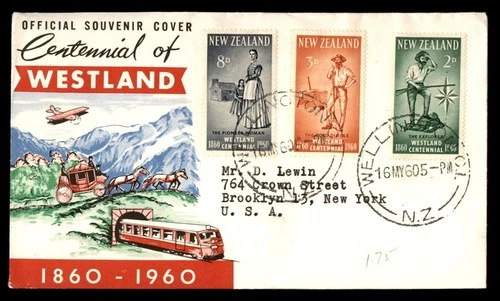 Mayfairstamps New Zealand 1960 Westland centennial Cover aaw_60039