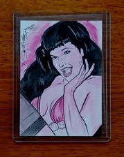 2014 Leaf Bettie Page Collection Artist Sketch Card 1/1 by Jason Hughes #7