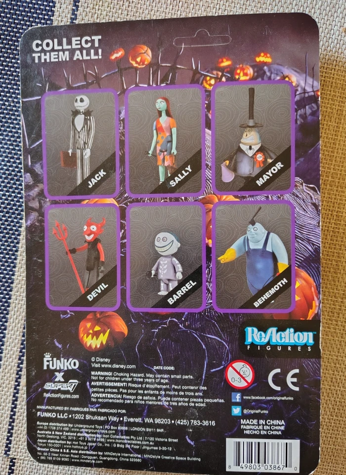 Figura de acción Pesadilla antes de Navidad Barril & Scary Teddy Reaction - NUEVA Foto 3 de 4