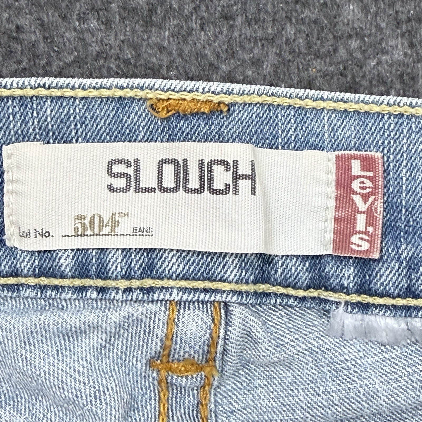 LEVI’S Slouch 504 Patchwork Distressed Cropped Je… - image 2