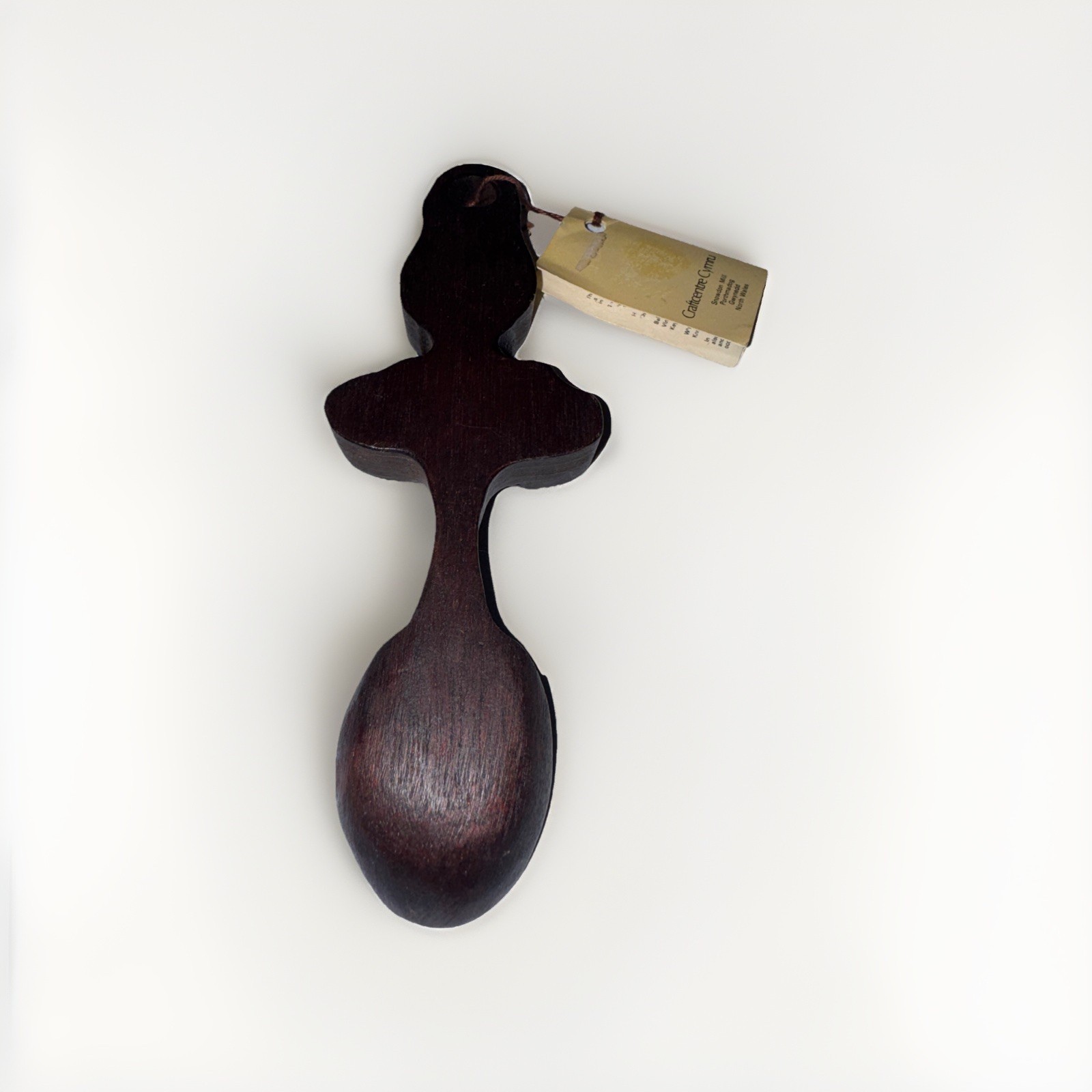 Welsh Love Spoon Hand Carved Wood - Two Hearts Become One - 6" CYMRU North Wales