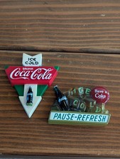 Vintage 90's Coca-Cola Magnets Ice Cold Pause Refresh - Both
