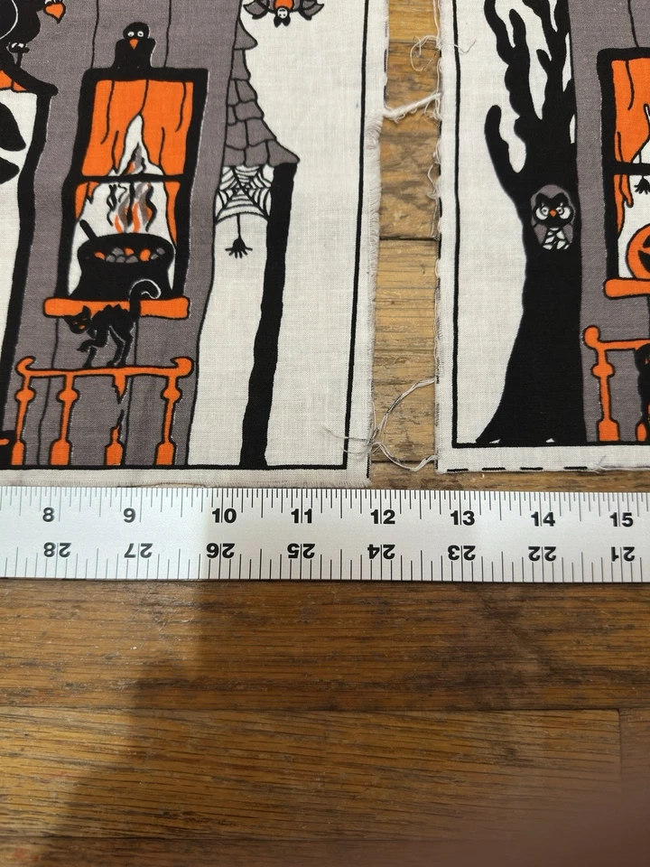 Tela de pañuelos de miedo espeluznante casa embrujada fantasmas brujos de Halloween de colección de los 80 Foto 4 de 4