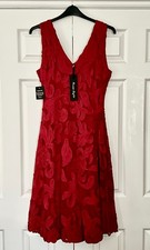 Phase Eight RED Tapework Sleeveless DRESS Womens UK size 16 Brand New With Tags