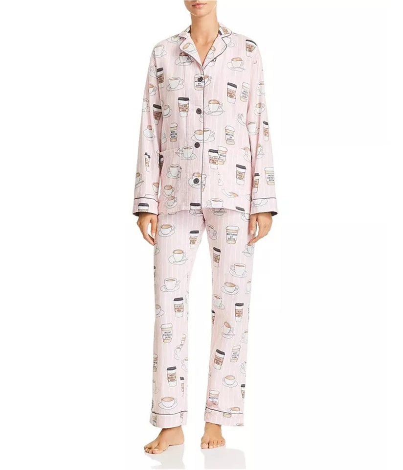 P.J. Juego de pijama Salvage para mujer con inserción de café para empezar, rosa, pequeño