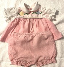 Vintage 80  s Baby Set- Pink With Flowers - 12 Months