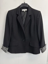 Le Suit Essentials Women’s Size 14P Career Corporate Blazer Jacket Flip Cuff
