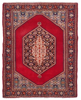 Genuine Hand Knotted Vintage Traditional Yamoud Wool Area Rug 7 x 4 Ft