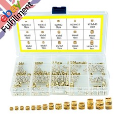 300pcs 7 Models 15 sizes M2-M6 Brass Threaded Inserts for Plastic 3D Printing