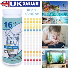 16-in-1 Water Test Strips Kit 100 Strips for Pool Spa Aquarium & Drinking Water