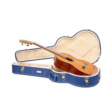 Vibrant Blue Classical Guitar Case with Plush Velvet Interior and Security Lock