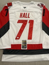JSA COA TAYLOR HALL Signed Autographed Carolina Hurricanes Hockey Jersey 