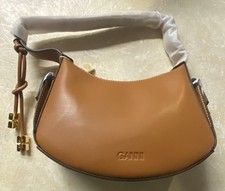 GANNI Brand Caramel Cafe Shoulder Bag  NEW in Fabric Bag