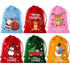 Christmas Velvet Bags Drawstring Pouch Candy Gift Bag Packaging Storage Bags