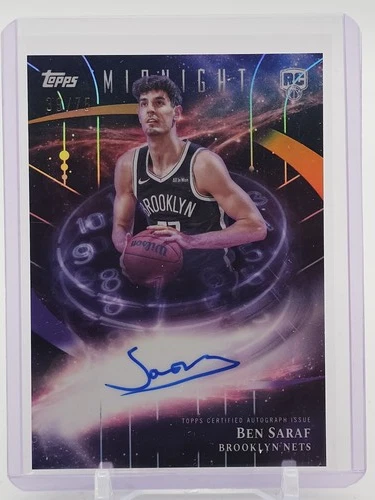 BEN SARAF 2025-26 TOPPS MIDNIGHT STROKE OF MIDNIGHT ROOKIE AUTO DUSK /75 Q1829