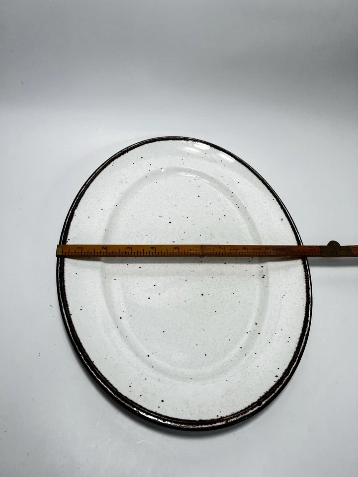 Vintage Ironstone Johnson Bros 'Desert Sand' 14" Oval Platter White w/ Brown - Image 3 of 4