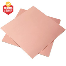 2 Pieces 99.9 Pure Copper Sheet, 4" X 4",18 Gauge 1Mm Thickness, Film Attached