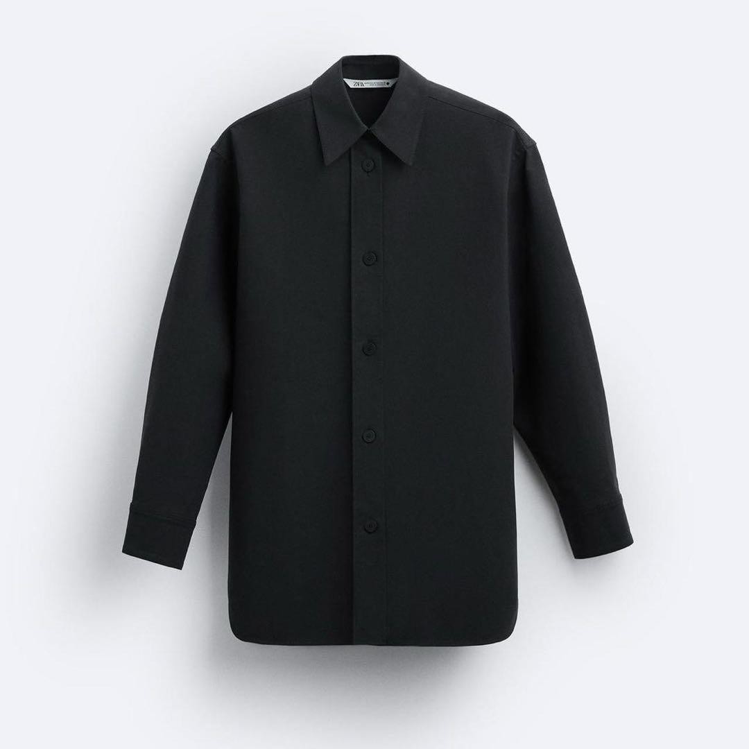 ZARA x Studio Nicholson Black Button Shirt, Size L, New with Tags