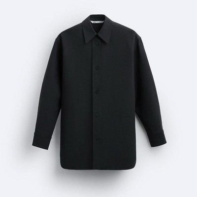 ZARA x Studio Nicholson Black Button Shirt, Size L, New with Tags